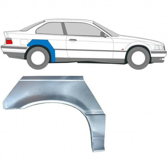 Reparaturni lim stražnjeg blatobrana za BMW E36 3 Cabrio 1990-2000 / Desno / COUPE 6207