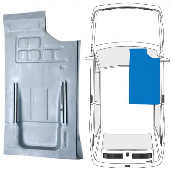 Prednji lim poda za Fiat 126p 1972-2000 / Desno 7572