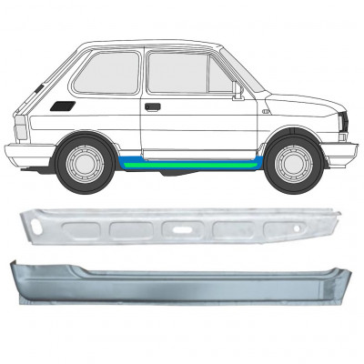 Unutarnji + vanjski lim praga za Fiat 126p 1972-2000 / Desno 11716