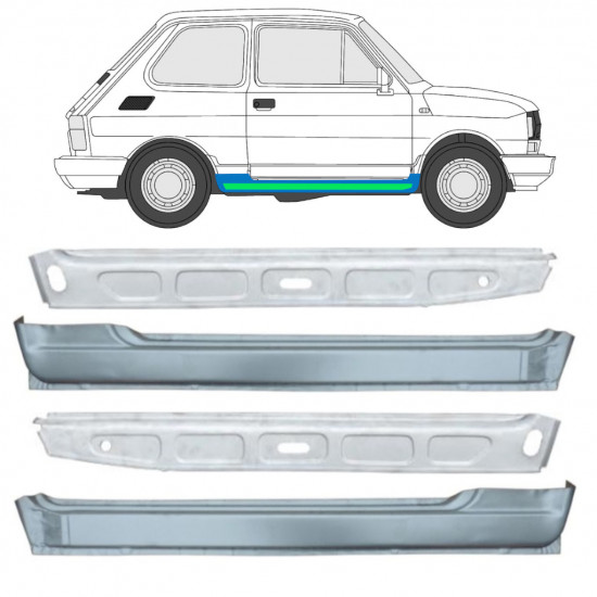 Unutarnji + vanjski lim praga za Fiat 126p 1972-2000 11718