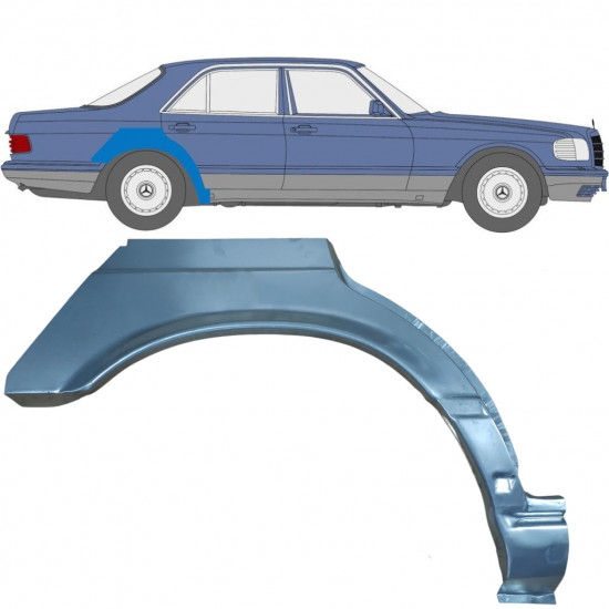 Reparaturni lim stražnjeg blatobrana za Mercedes S-class 1979-1991 / Desno 6737