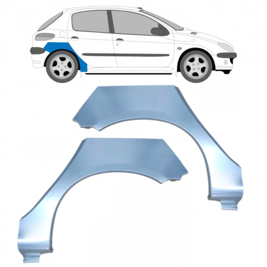 Reparaturni lim stražnjeg blatobrana za Peugeot 206 1998- / Lijevo+Desno / Set 9670