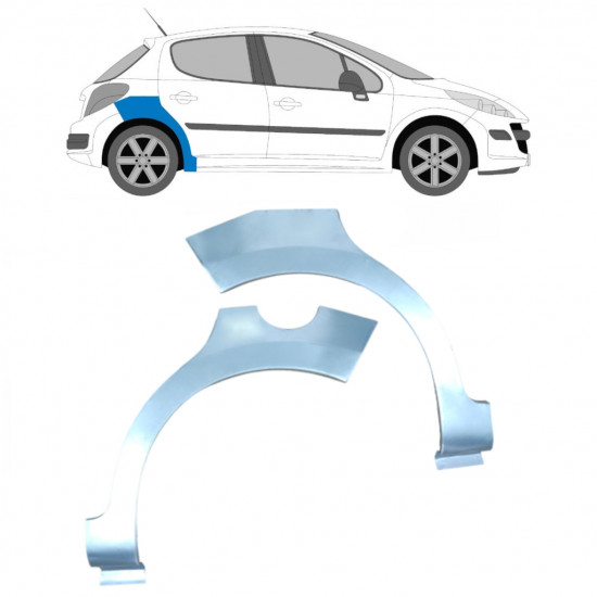 Reparaturni lim stražnjeg blatobrana za Peugeot 207 2006-2013 / Lijevo+Desno / Set 9513