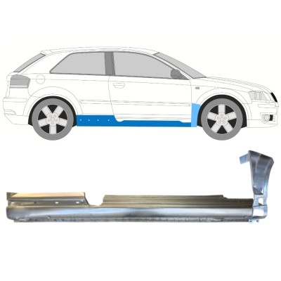 Prag + reparaturni lim prednjeg blatobrana za Audi A3 8P 2003-2012 / Desno / Set 14706