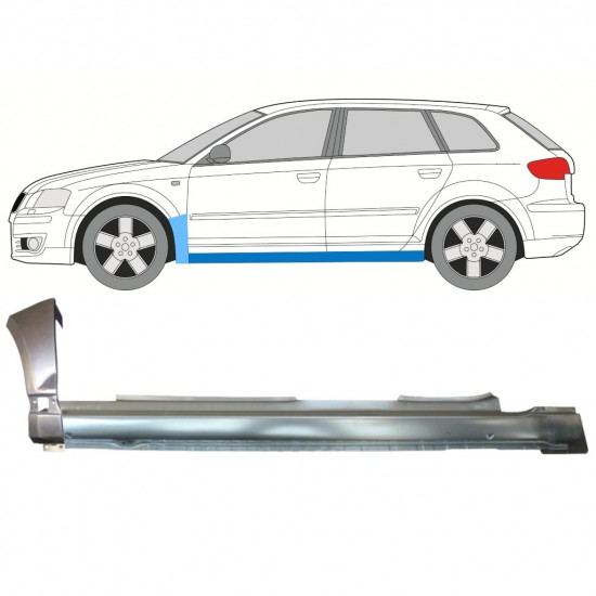Lim praga + prednjeg blatobrana za Audi A3 8P 2003-2012 / Lijevo 11148