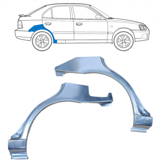 Reparaturni lim stražnjeg blatobrana za Hyundai Accent 2000-2006 / Lijevo+Desno / Set 9881