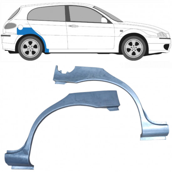 Reparaturni lim stražnjeg blatobrana za Alfa Romeo 147 2000-2010 / Lijevo+Desno / Set 9268