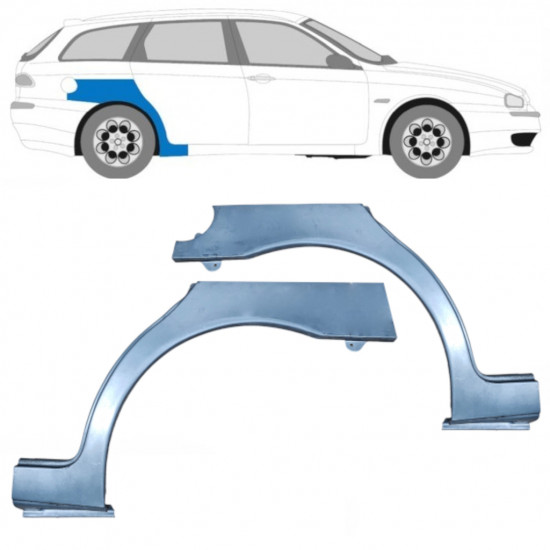 Reparaturni lim stražnjeg blatobrana za Alfa Romeo 156 1997-2005 / Lijevo+Desno / Set 9437