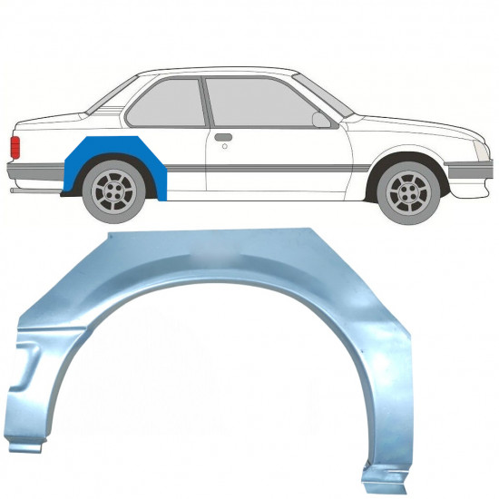 Reparaturni lim stražnjeg blatobrana za Opel Ascona C / Vauxhall Cavalier 1981-1988 / Desno 7291