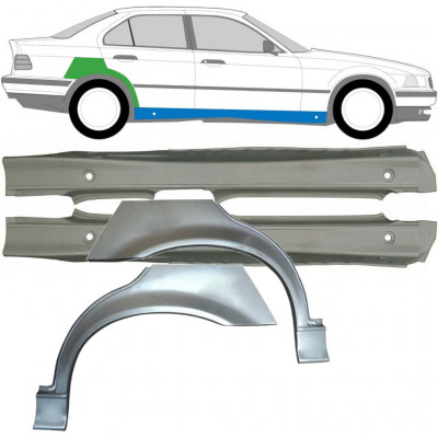 Prag + reparaturni lim stražnjeg blatobrana za BMW 3 E36 1990-2000 / Lijevo+Desno / Set 9512