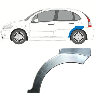 Reparaturni lim stražnjeg blatobrana za Citroen C3 2002-2010 / Lijevo 14768