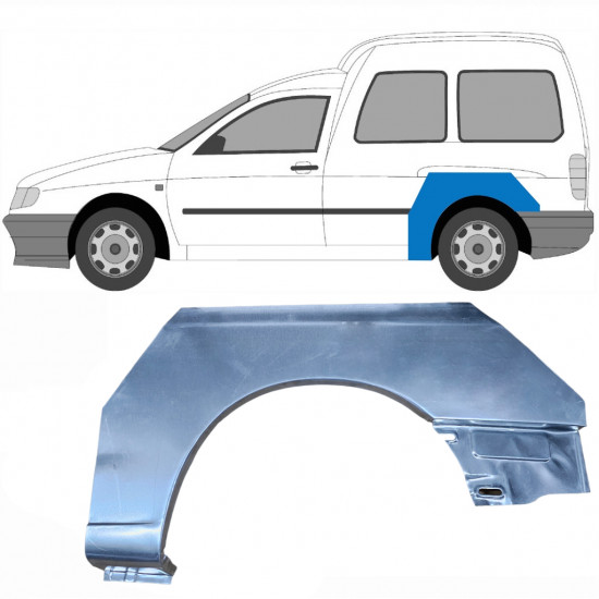 Reparaturni lim stražnjeg blatobrana za VW Caddy Seat Inca 1995-2004 / Lijevo 6187