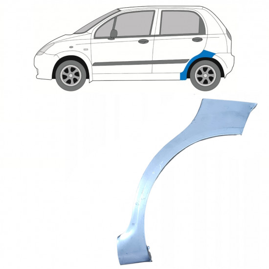 Reparaturni lim stražnjeg blatobrana za Chevrolet Spark 2005-2010 / Lijevo 7390