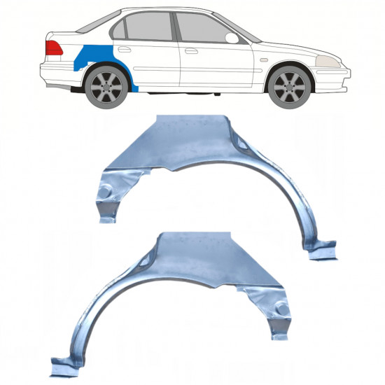 Reparaturni lim stražnjeg blatobrana za Honda Civic 1995-2001 / Lijevo+Desno / Set 9801