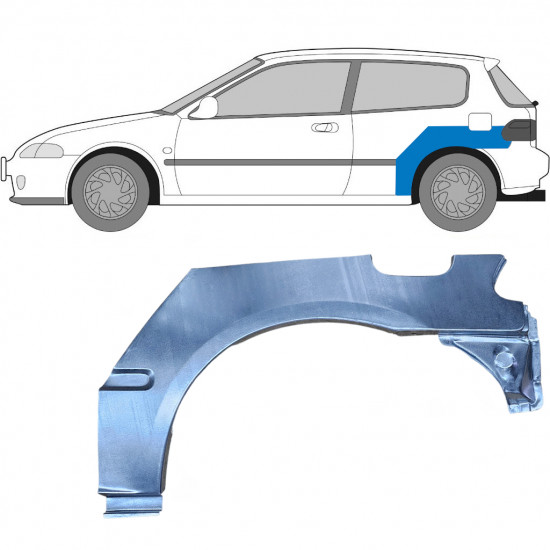 Reparaturni lim stražnjeg blatobrana za Honda Civic 1991-1995 / Lijevo 6178