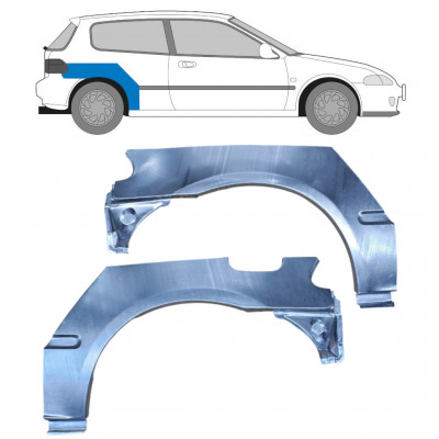 Reparaturni lim stražnjeg blatobrana za Honda Civic 1991-1995 / Lijevo+Desno / Set 10424