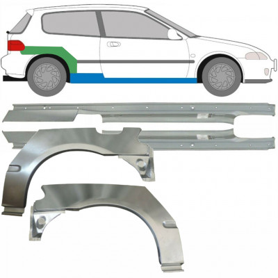 Lim praga + stražnjeg blatobrana za Honda Civic 1991-1995 / Lijevo+Desno / Set 9539