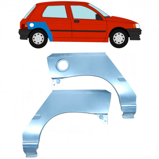 Reparaturni lim stražnjeg blatobrana za Renault Clio 1990-1998 / Lijevo+Desno / Set 9848