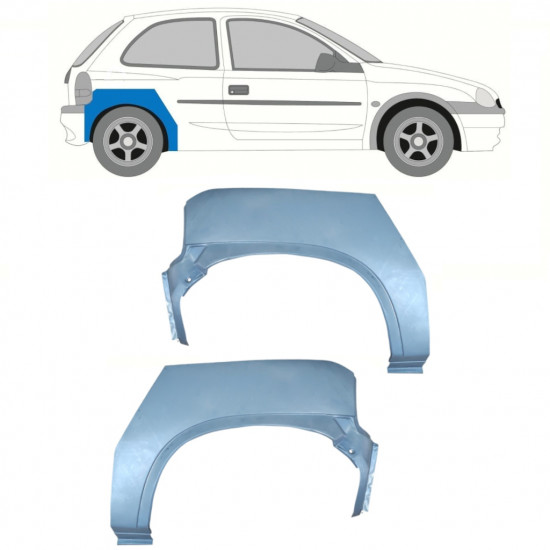 Reparaturni lim stražnjeg blatobrana za Opel Corsa B 1993-2001 / Lijevo+Desno / Set 10416