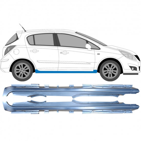 Lim praga za Opel Corsa 2006-2015 / Lijevo+Desno / Set 10539