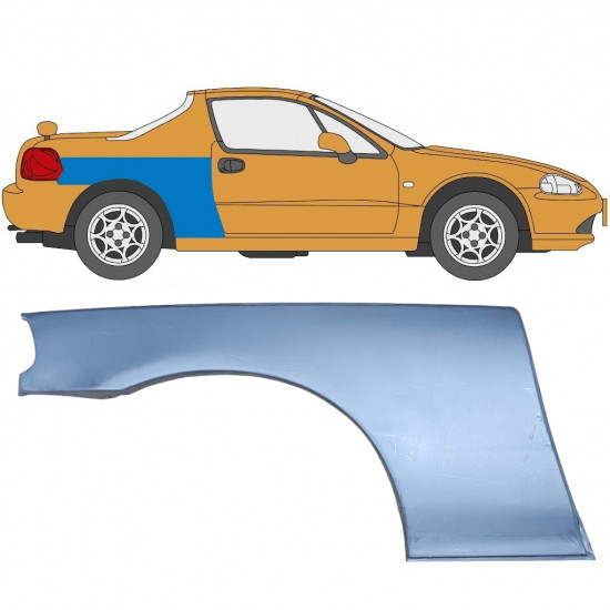 Reparaturni lim stražnjeg blatobrana za Honda Civic CRX Del Sol 1992-1998 / Desno 5649