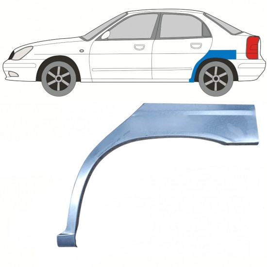 Reparaturni lim stražnjeg blatobrana za Daewoo Nubira 1997-2004 / Lijevo 8804