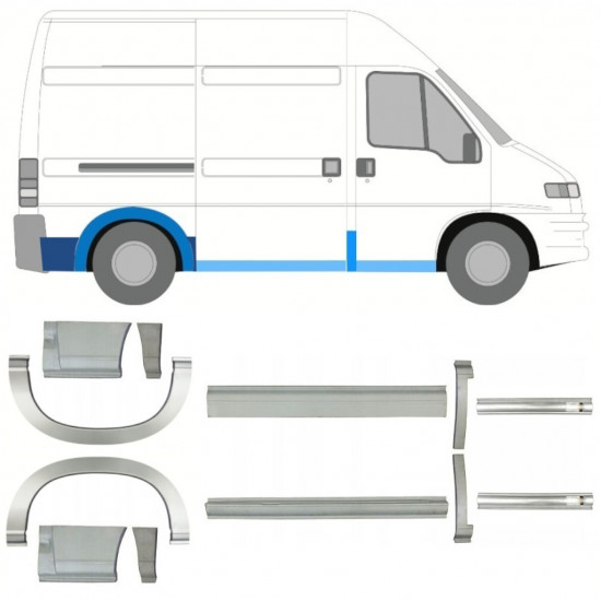 Lim praga + stražnjeg blatobrana za Fiat Ducato Boxer Relay 1994-2006 / SWB / Set 11522