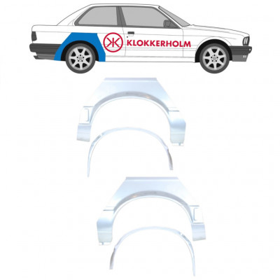 Unutarnji + vanjski reparaturni lim stražnjeg blatobrana za BMW 3 E30 1987-1994 / Set 10853