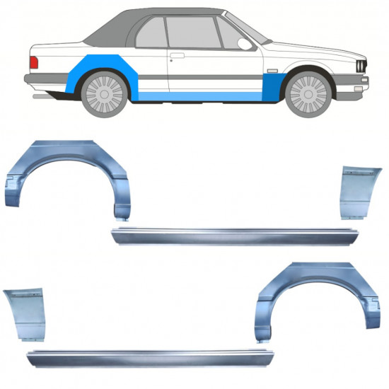 Lim praga + prednjeg i stražnjeg blatobrana za BMW 3 E30 1985-1987 CABRIO / Set 12573