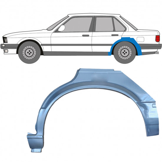 Reparaturni lim stražnjeg blatobrana za BMW 3 E30 1982-1987 / Lijevo 6389