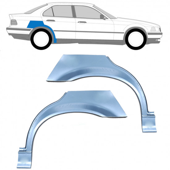 Reparaturni lim stražnjeg blatobrana za BMW 3 E36 1990-2000  / Lijevo+Desno / SEDAN / Set 6393