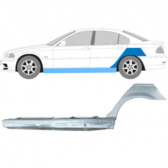 Lim praga + stražnjeg blatobrana za BMW E46 3 1998-2005 / Lijevo / Set 11259