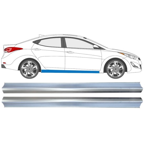 Lim praga za Hyundai Elantra 2010-2015 / Lijevo+Desno / Set 14936 Lim praga za Hyundai Elantra 2010-2015 / Lijevo+Desno / Set 14936