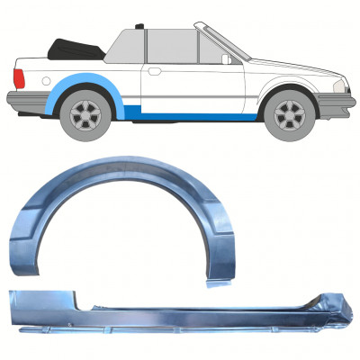 Lim praga + stražnjeg blatobrana za Ford Escort 1981-1990  CABRIO / Desno / Set 12586