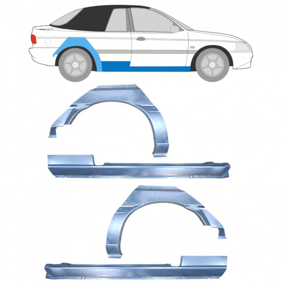 Lim praga + stražnjeg blatobrana za Ford Escort 1990-2000  CABRIO / Set 12591