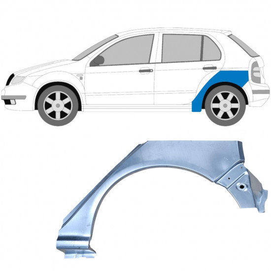 Reparaturni lim stražnjeg blatobrana za Skoda Fabia 1999-2007 / Lijevo 6995