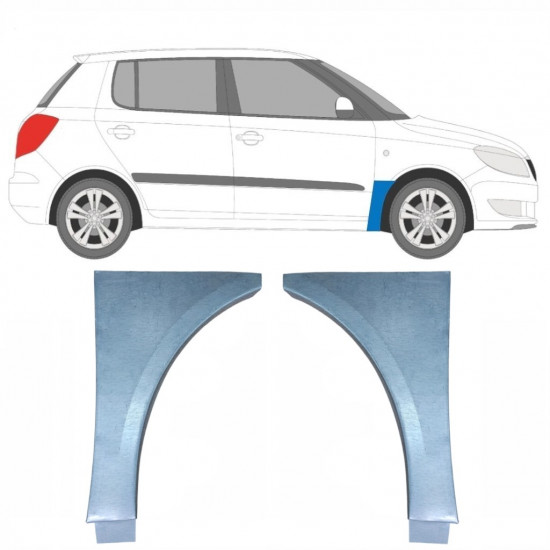 Reparaturni lim prednjeg blatobrana za Skoda Fabia 2007-2015 / Lijevo+Desno / Set 10272