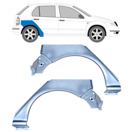 Reparaturni lim stražnjeg blatobrana za Skoda Fabia 1999-2007 / Lijevo+Desno / Set 10444