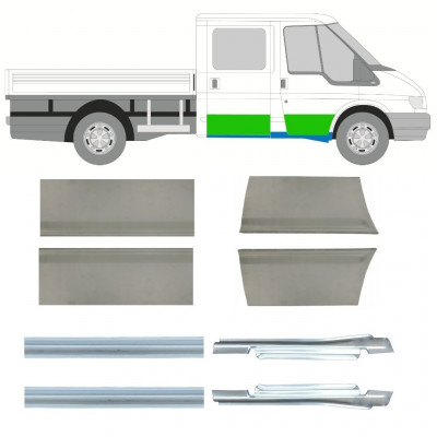 Lim praga + vrata za Ford Transit 2000-2013 / Lijevo+Desno / Dvostruka kabina / Set 9699