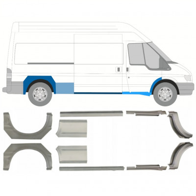 Lim praga + stražnjeg blatobrana za Ford Transit 2000-2013 / LWB / Lijevo+Desno / Set 10640