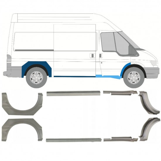 Lim praga + stražnjeg blatobrana za Ford Transit 2000-2013 / Set 9692