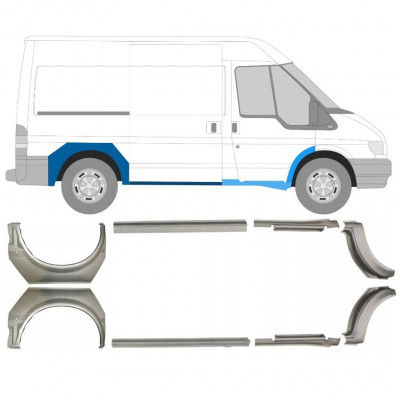 Lim praga + stražnjeg blatobrana za Ford Transit 2000-2013 / SWB / Set 9694