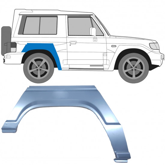 Reparaturni lim stražnjeg blatobrana za Hyundai Galloper 1991- / Desno /  6656