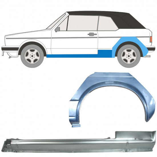 Lim praga + stražnjeg blatobrana za VW Golf 1 1979-1993 CABRIO / Lijevo / Set 12578