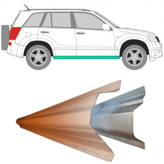 Unutarnji + vanjski lim praga za Suzuki Grand Vitara 2005-2012 / Lijeva = Desna (simetrična) 11490