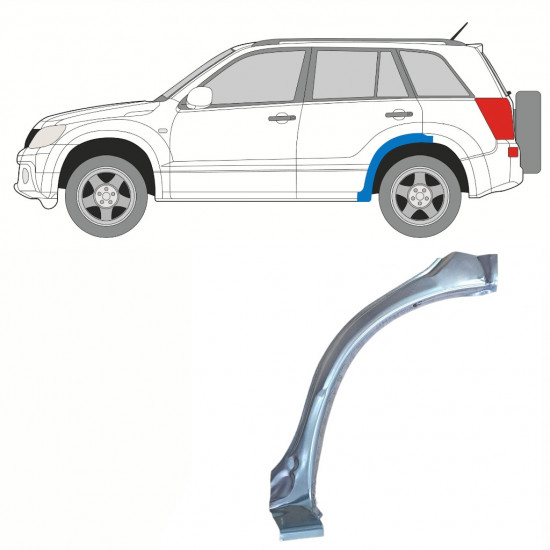 Prednji dio reparaturnog lima stražnjeg blatobrana za Suzuki Grand Vitara 2005-2012 / Lijevo 10176