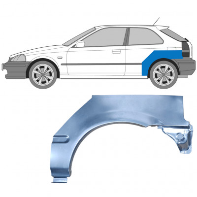 Reparaturni lim stražnjeg blatobrana za Honda Civic 1995-2000 / Lijevo 5126
