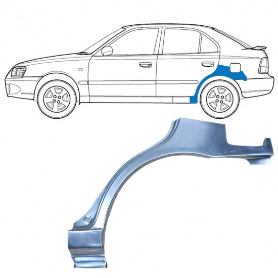 Reparaturni lim stražnjeg blatobrana za Hyundai Accent 2000-2006 / Lijevo 7594