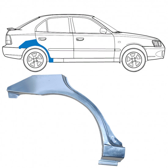 Reparaturni lim stražnjeg blatobrana za Hyundai Accent 2000-2006 / Desno 7593