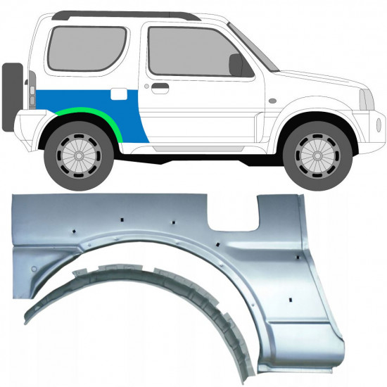 Reparaturni lim stražnjeg blatobrana za Suzuki Jimny 1998-2018 / Desno / Set 10233